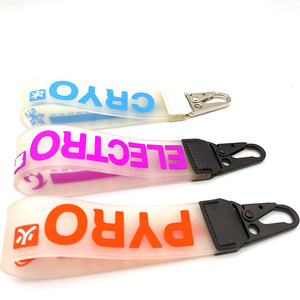 Custom Embossed PVC Jelly Key Chain Lanyard Transparent Rubber Wrist Lanyard