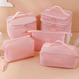Bolsas de Cosméticos Transpirables con Cierre, Organizador de Maquillaje Ligero de Viaje, Malla - Product Image 2