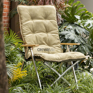 Chaise de camping inclinable réglable <span class=keywords><strong>4</strong></span> positions pour l'extérieur Chaise inclinable pliante avec coussin - Product Image 5