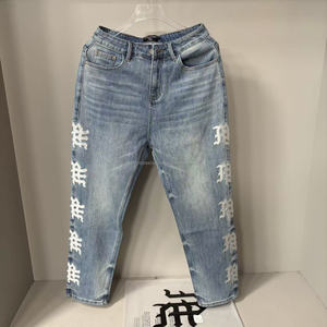 Jeans de Luxe Homme de Qualité Supérieure, Motif Graffiti Dessiné à la Main, Coupe Décontractée, Style Vintage EMOTIONS - Product Image 3
