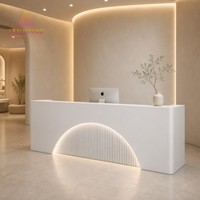 Bureau d'accueil de luxe moderne et écologique pour clinique dentaire, salon, hôtel et hôpital avec logo personnalisé