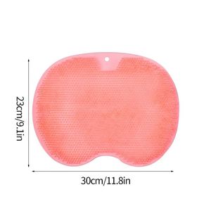 Silicone Non-Slip Bath Massage Shower Mat with Sucker Rub <b>Back</b> <b>Brush</b> and Exfoliating Foot Pad Bathroom Toilet Supplies - Product Image 3