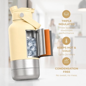 Custom logo 32 oz Double Wall Stainless Steel Insulated 3 in 1 <b>Dog</b> Pet Travel <b>Water</b> <b>Bottle</b> with Bowl - Product Image 2