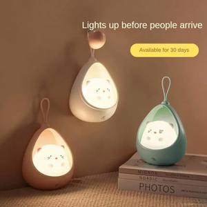 Night <b>Light</b> <b>with</b> <b>Sensor</b> Control Cute Animal Human Induction Lamp for Kids Bedroom USB Rechargeable Silicone <b>LED</b> Wall <b>Lights</b> - Product Image 1