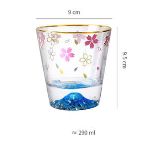 2024 INS Hot Aesthetic Cherry 3D Fuji Mountain Wine Glass Vaso de whisky para mujer Taza de café de cristal - Product Image 6