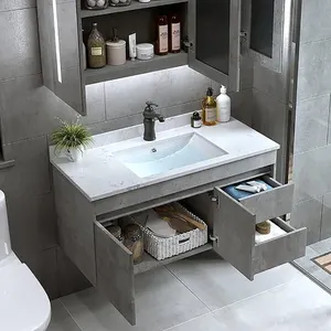 Modern Wash Basin With Mirror Bathroom Cabinets Wall Hanging Mounted Vanity With Plywood Bathroom Cabinet