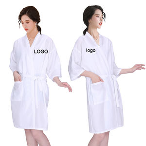 Bata de Barbería con Logotipo Personalizado, Impermeable, para Clientes de Belleza, Kimono de Poliéster de 61*100 cm con Cintura Ajustable - Product Image 3
