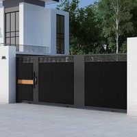 Portail coulissant moderne et minimaliste, automatique, pour villas, cours, en aluminium, entrée sécurisée, porte intelligente antivol, maison