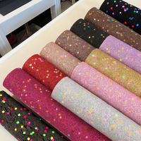 Feuilles de tissu PU à paillettes fines de couleur unie avec gros motifs imprimés à paillettes pour la décoration de chaussures à cheveux-1094970