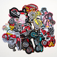 Autocollant en tissu brodé style punk moto, broderie de dessin animé, accessoires de vêtements pour moto de course