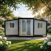 Maison Modulaire Préfabriquée Extensible en Conteneur, Panneau Sandwich, Mini-Villa Extensible, Étanche et Ignifuge, Maison Préfabriquée 2-3 Chambres