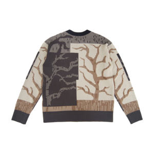 Pull en maille de coton jacquard respirant pour homme, col rond, avec logo frontal, idéal pour l'été - Product Image 2