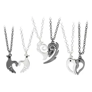 AA279 Love Heart Shape Magnetic Necklaces Couples I Love You Pendant Necklace Memory 100 Different Languages Projection Necklace