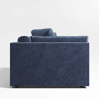 Canapé modulaire d'angle en tissu bleu, design moderne en forme de L, 3 places, segmenté, pour villa, hôtel, séjour ou maison de vacances
