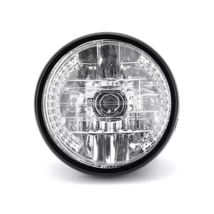 Faros delanteros de motocicleta RTS de 7 pulgadas, luz ámbar de señal de giro, lámpara para Bobber <span class=keywords><strong>Dyna</strong></span> Honda Suzuki Yamaha Cafe Racer Faro <span class=keywords><strong>Moto</strong></span> - Product Image 1