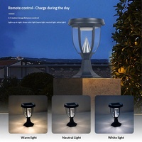 Lampe murale solaire LED de style européen en alliage d'aluminium, étanche, pour jardin extérieur, cour, entrée