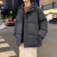 Veste en duvet pour homme, manteau en duvet unisexe d'hiver respectueux de l'environnement et respirant, chaleur décontractée avec capuche, logo personnalisable