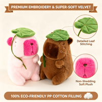 Peluche Capybara douce de 20 cm avec chapeau feuille de lotus, prix de machine d'arcade pour centre commercial, stock direct usine, à acheter
