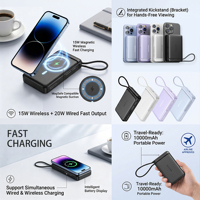 Support magnétique sans fil OEM avec batterie externe, logo personnalisé, chargeur rapide portable et fin, vente en gros pour téléphones, cadeaux, commande en gros