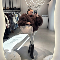 Manteau court en fausse fourrure de Mongolie pour femme, chaud, luxueux, décontracté, veste d'hiver