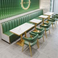 Ensemble de mobilier de restaurant commercial moderne de style luxueux, canapé en forme de banquette, tables et chaises combinées, restaurants, cafés, salons de thé, hamburgers, gâteaux
