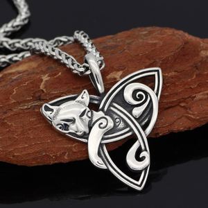 Gold Plated Stainless Steel <b>Celtic</b> Viking Vintage Nordic Animal Fox Pendant <b>Necklace</b> with Link Chain for Anniversary - Product Image 3