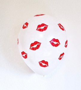 CYmylar 12inch kissy lip mouth printed balloon bridal shower valentines day balloon set