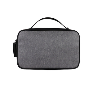 Sac de toilette rectangulaire vintage minimaliste Senda en tissu gris noir, durable, lavable, grande capacité, trois couches, pour la salle de bain - Product Image 5