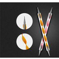 Ensemble de 5 stylos à pointe pointillée en acrylique à double tête avec logo personnalisé pour Nail Art Outils de peinture pour ongles
