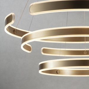 Lampe suspendue géométrique Décoration d'hôtel Anneau rond réglable Lampes suspendues à LED pour salle à manger - Product Image 5