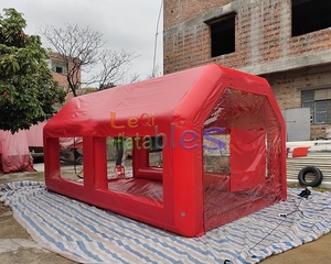 Cabine <span class=keywords><strong>de</strong></span> <span class=keywords><strong>peinture</strong></span> <span class=keywords><strong>gonflable</strong></span> rouge compacte en PVC hermétique, fournie par l'usine chinoise, avec système <span class=keywords><strong>de</strong></span> ventilation - Product Image 1