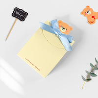 Boîte cadeau pliante carrée en papier avec imprimé ours de dessin animé pour la révélation du sexe du nouveau-né, décoration pour fête et emballage cadeau