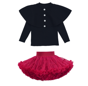 Personnalisable vente en gros vêtements de danse pull-over <span class=keywords><strong>tutu</strong></span> <span class=keywords><strong>jupe</strong></span> deux pièces enfants filles ensembles de vêtements d'hiver - Product Image 1