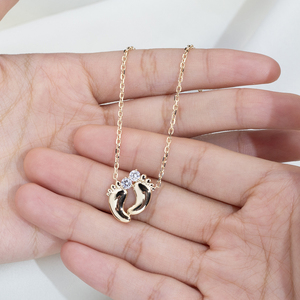 Joyería Messi personalizada MSN-944, collar de oro amarillo de 14k con diamante redondo cultivado en laboratorio para mujer. - Product Image 3