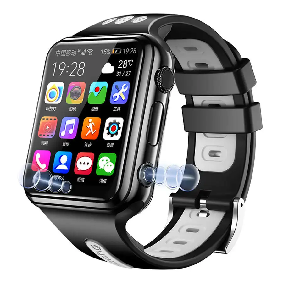 Large capacity android 4G sport GOOGLEPLAY smart watch W5 for men women Gps Wifi double camera Video Call smart watch with sim