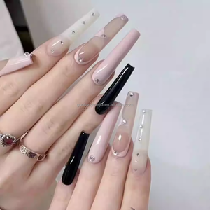 <span class=keywords><strong>Ongles</strong></span> à presser carrés style Y2K Baddie avec décorations en strass 3D pour le bal de promo - Product Image 6