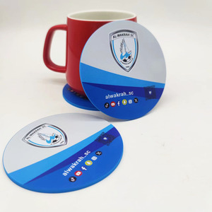 Customized UV color printed circular coasters, promotional silicone beer coasters, household dining table mats
