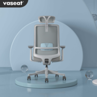 Vaseat V1 Chaise de bureau ergonomique en maille, robuste, grand format, inclinable, Silla