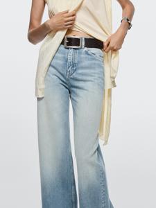 Jeans de Mezclilla de Cintura Media con Pierna Ancha, Estilo Casual, Lavables, Diseño Liso - Product Image 3
