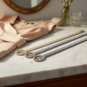 Cintura con Fibbia Quadrata e Strass 2.5*105CM, Accessorio di Moda per Abbigliamento Femminile - Product Image 3