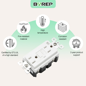 Tomacorriente Dúplex Eléctrico Barep, Resistente a <span class=keywords><strong>la</strong></span> Intemperie, con Certificación UL, Resistente a <span class=keywords><strong>la</strong></span> Manipulación, 15A, Autoprueba, GFI/GFCI - Product Image 3