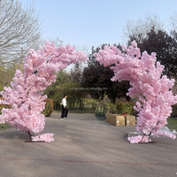 Décoration de mariage arbre floral japonais Sakura en soie 8ft 10 ft rose blanc auvent artificiel en soie fleur de cerisier à vendre