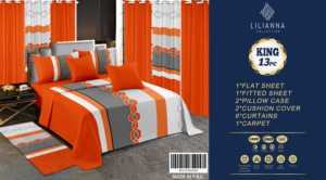 Vente Directe Usine : <span class=keywords><strong>Ensemble</strong></span> de <span class=keywords><strong>Draps</strong></span> de Lit Moderne Luxe 13 Pièces, Drap Housse, Literie et Décoration de Chambre avec Rideaux et Tapis Assortis, Taille King - Product Image 2