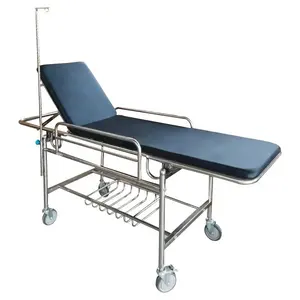 带床垫的不锈钢背提升医疗病人紧急转移担架手推车