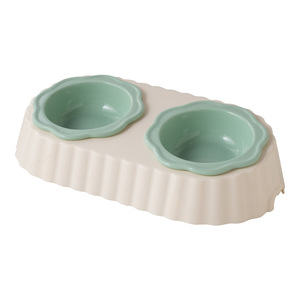 Ceramic Flower <b>Cat</b> Bowl Double <b>Feeder</b> Oval Shape 2 In 1 Pet Food And Water Bowl For <b>Cats</b> - Product Image 1