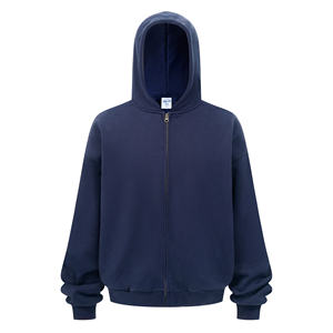 Chaqueta de Punto con Capucha y Cremallera Unisex de Alta Calidad, Multicolor, 430g, Forro Polar Cálido de Algodón, con Abertura Lateral de Cuero - Product Image 3