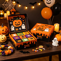 Boîte cadeau d'Halloween de luxe, emballage portable pour bonbons, boîte en carton personnalisée de 350 g, boîte en papier écologique recyclable