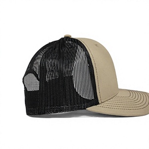 Adjustable Logo & Color 6 Panel Structured Khaki Mesh Trucker <b>Hat</b> 6-Panel Casual Spring <b>Summer</b> Style for Adults Made in Vietnam - Product Image 2