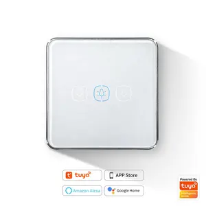 EU 3 갱 지능형 조명 스위치 Tuya Wi Fi 모듈 벽 스위치 Alexa 및 Google 홈페이지와 함께 사용