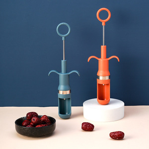 Syringe Style <b>Date</b> Pitter Tool Blue And Orange Color Household Kitchen Utensil For Removing <b>Date</b> And Hawthorn Seeds - Product Image 1